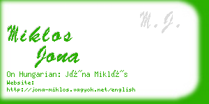 miklos jona business card